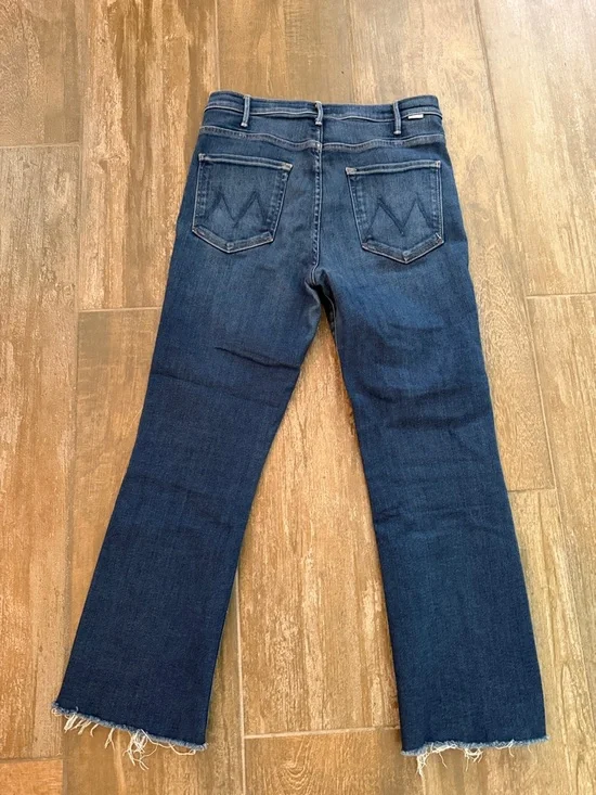 MOTHER High-Rise Hustler Ankle Fray Indigo Blue Slim Jeans - Picture 6 of 14